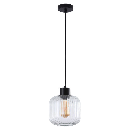 Black pendant light with glass deals shade